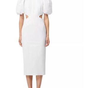 Elliatt Suffage Puff Sleeve Midi Dress Elegant White dress